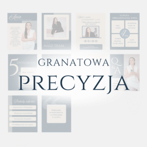 Granatowa Precyzja | Pakiet szablonów social media
